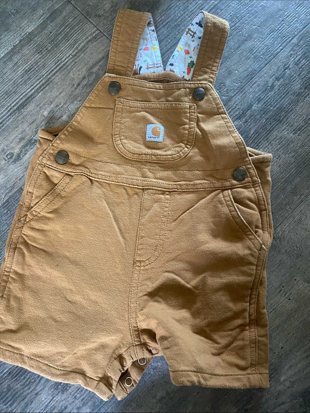 Carhartt Kids Short Overalls in Brown Tan